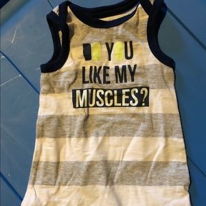 Two one piece tank/short outfits. 3-6 mos